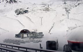 Snow on Mt Hutt Ski Field base area.