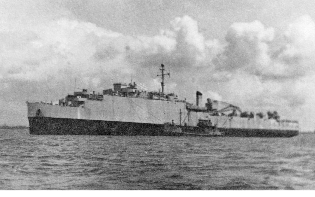 The HMS Oceanway, on which Jim Kelly served.