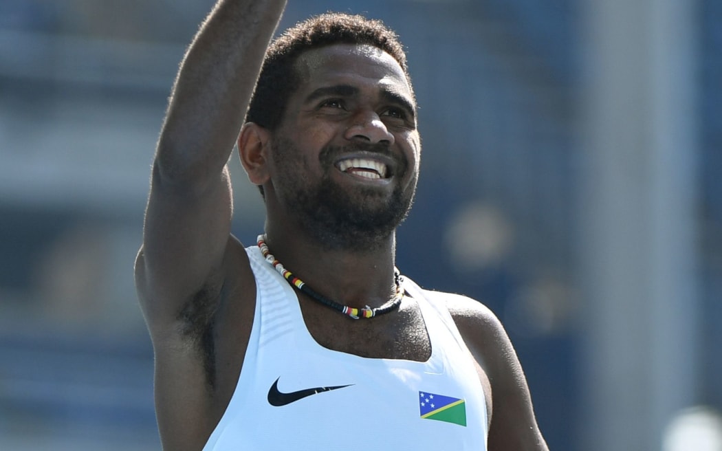 Solomon Islands' middle distance runner Rosefelo Siosi after racing in Rio.
