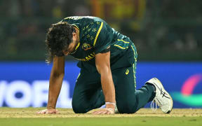 Australia's Marcus Stoinis reacts during the 2026 ICC Men's T20 Cricket World Cup.