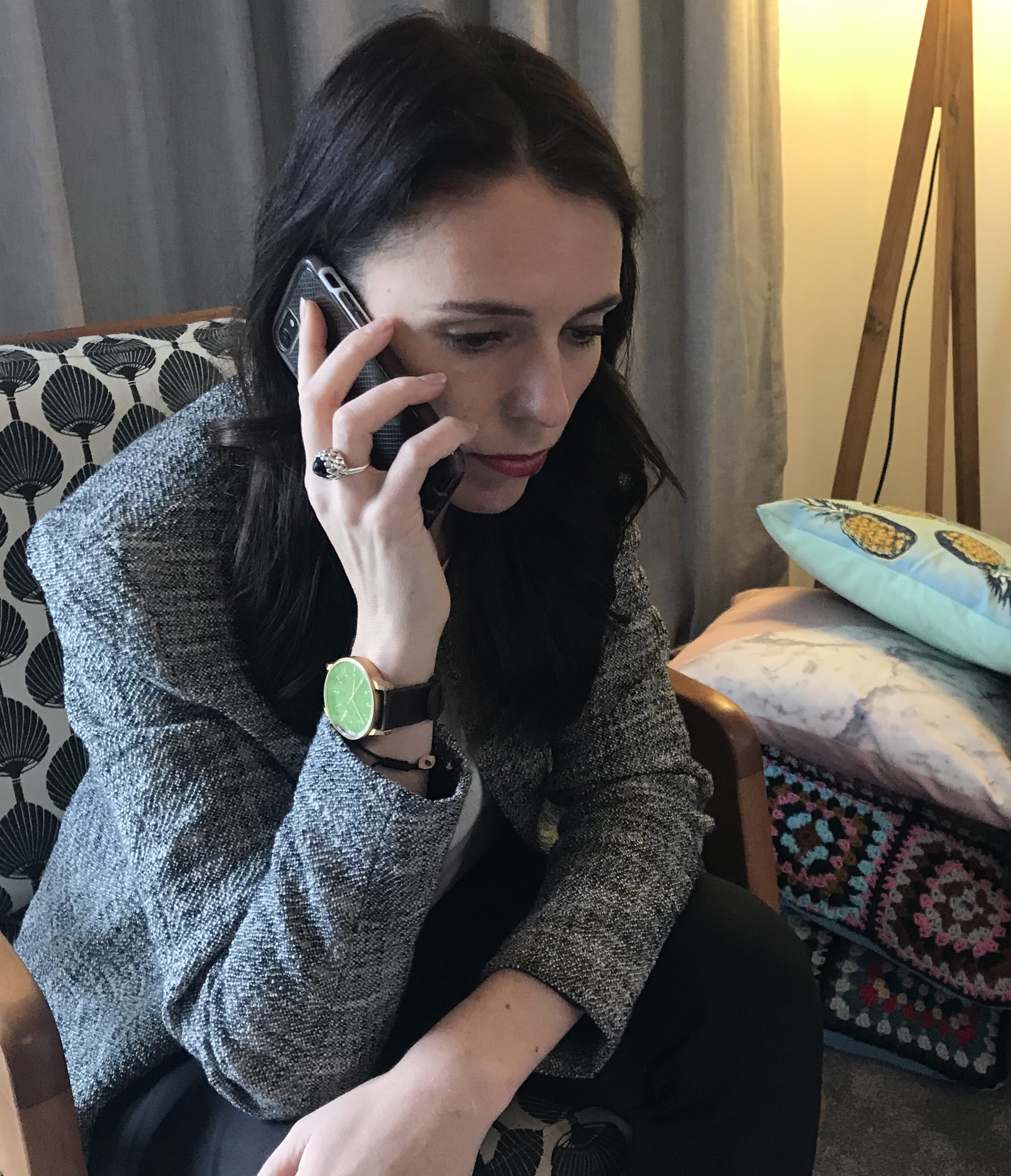 Incoming Prime Minister Jacinda Ardern speaks with US President Donald Trump