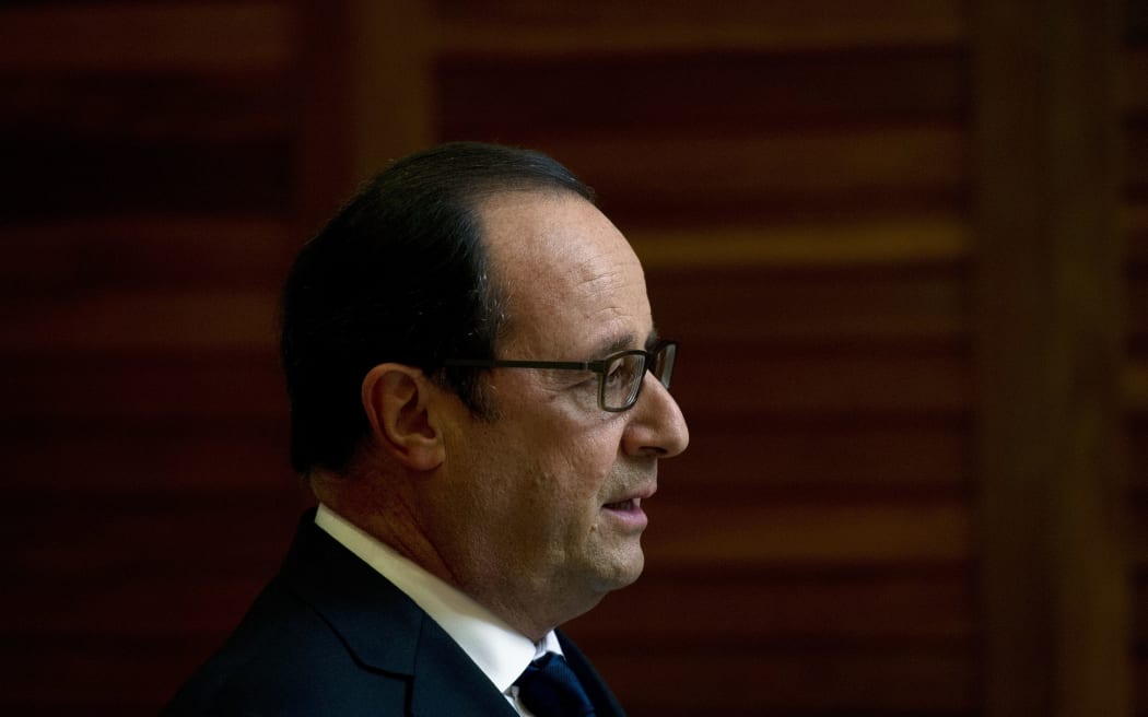 France's President Francois Hollande  in Noumea