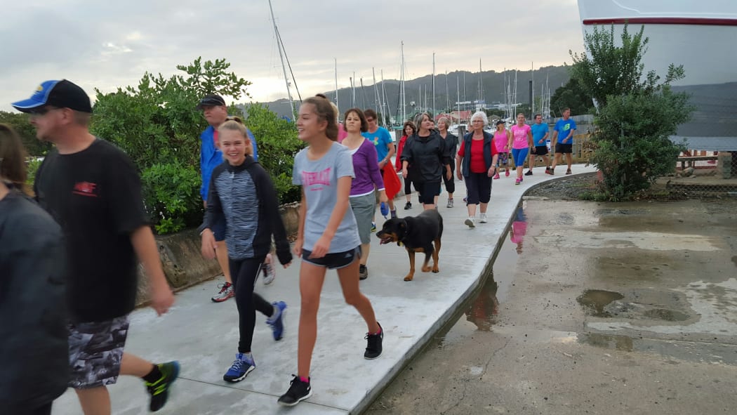 At least 2000 people took part in yesterday's march.