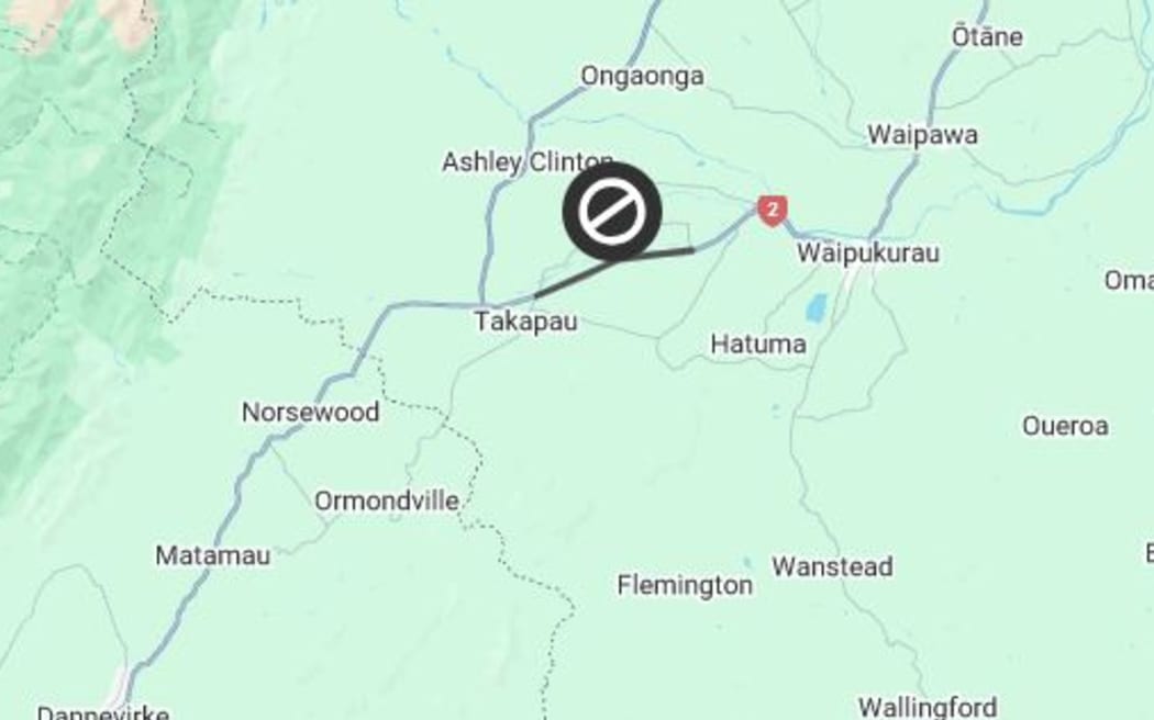 State Highway 2 was closed north of Takapau.