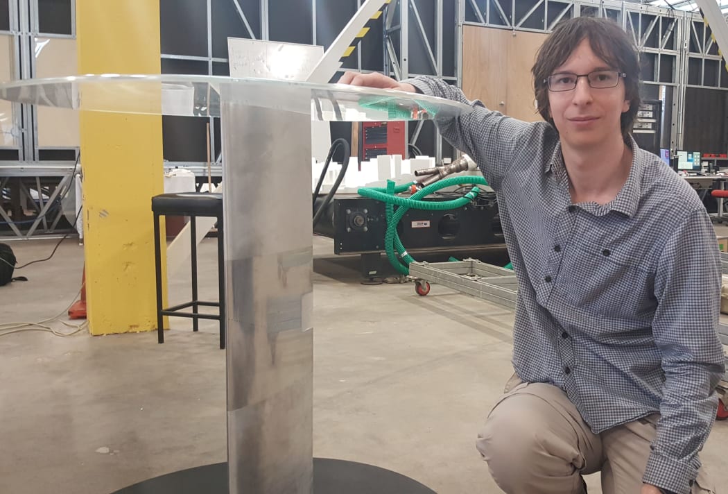 Nicholas Kay is studying the effect of turbulence on the wings of a small unmanned plane.