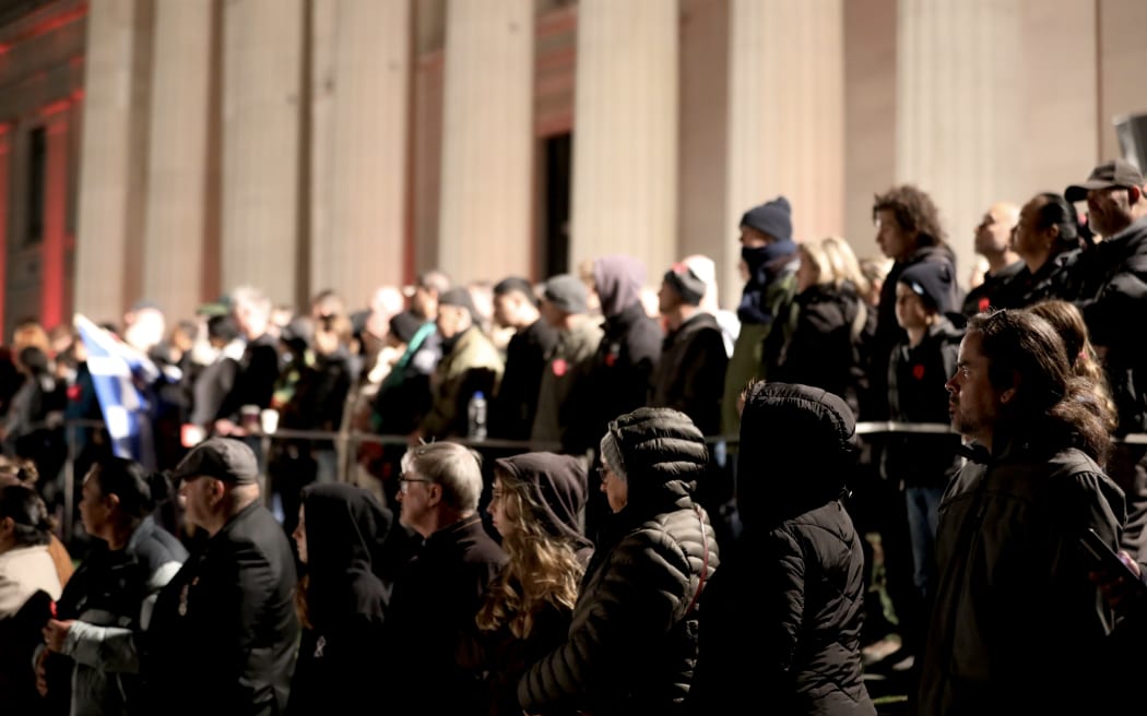Crowds gathered at the Auckland War Memorial Museum.