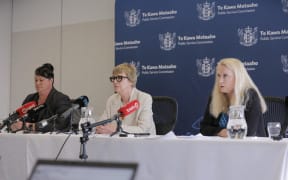 Fire and Emergency board chair Rebecca Keoghan, MNZM (left), Helene Quilter QSO and Belinda Clark (right).