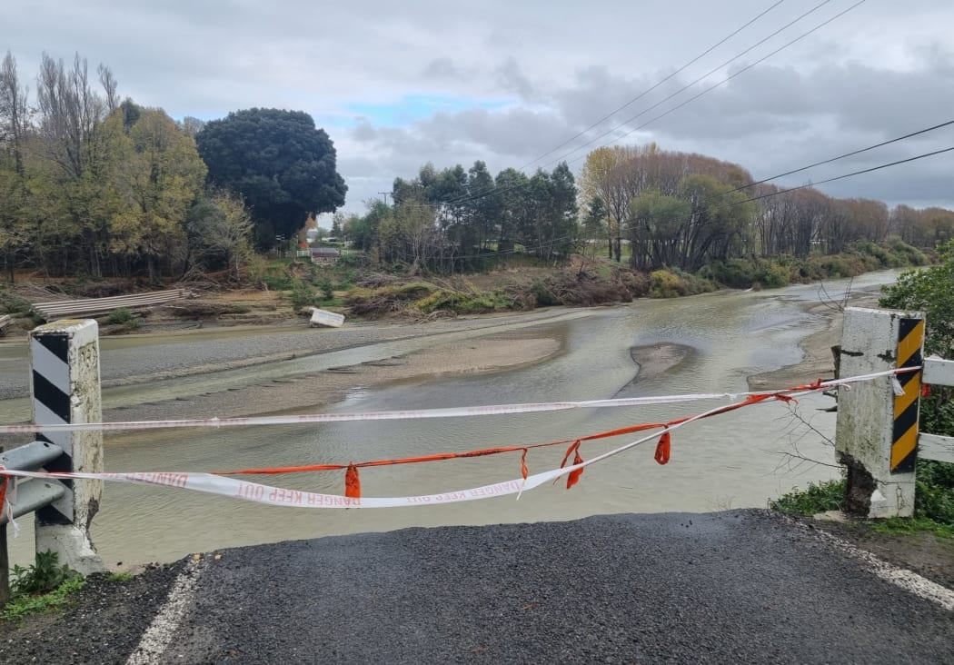 Puketapu bridge in Hawke's Bay - swept away in Cyclone Gabrielle.
