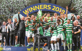 Celtic win the William Hill Scottish Cup Final match between Celtic and Motherwell at Hampden Park, Glasgow, Scotland on May 19, 2018.