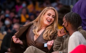 Singer Adele attends a game between the Golden State Warriors and the Los Angeles Lakers on October 19, 2021 at Staples Center, Los Angeles.