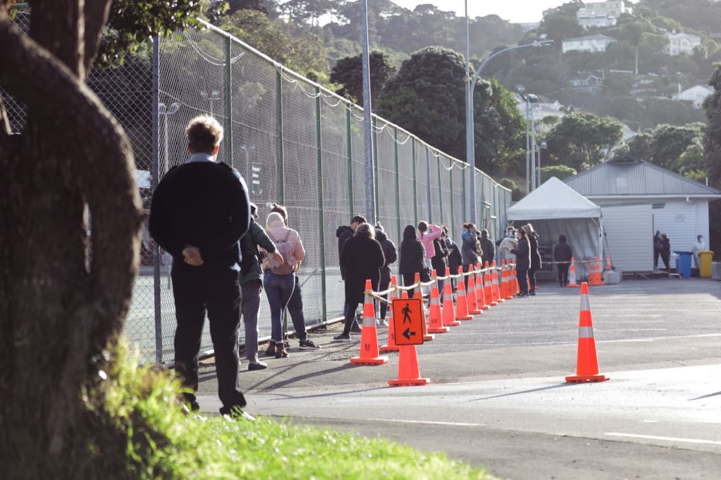 A Covid-19 testing centre in Hataitai Park, Wellington.