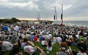 Mourners attend the memorial held for the victims of the shooting at Bondi Beach in Sydney.