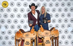 Johnson Davis and Justine Gibson, New Zealand's rodeo champions for 2024.