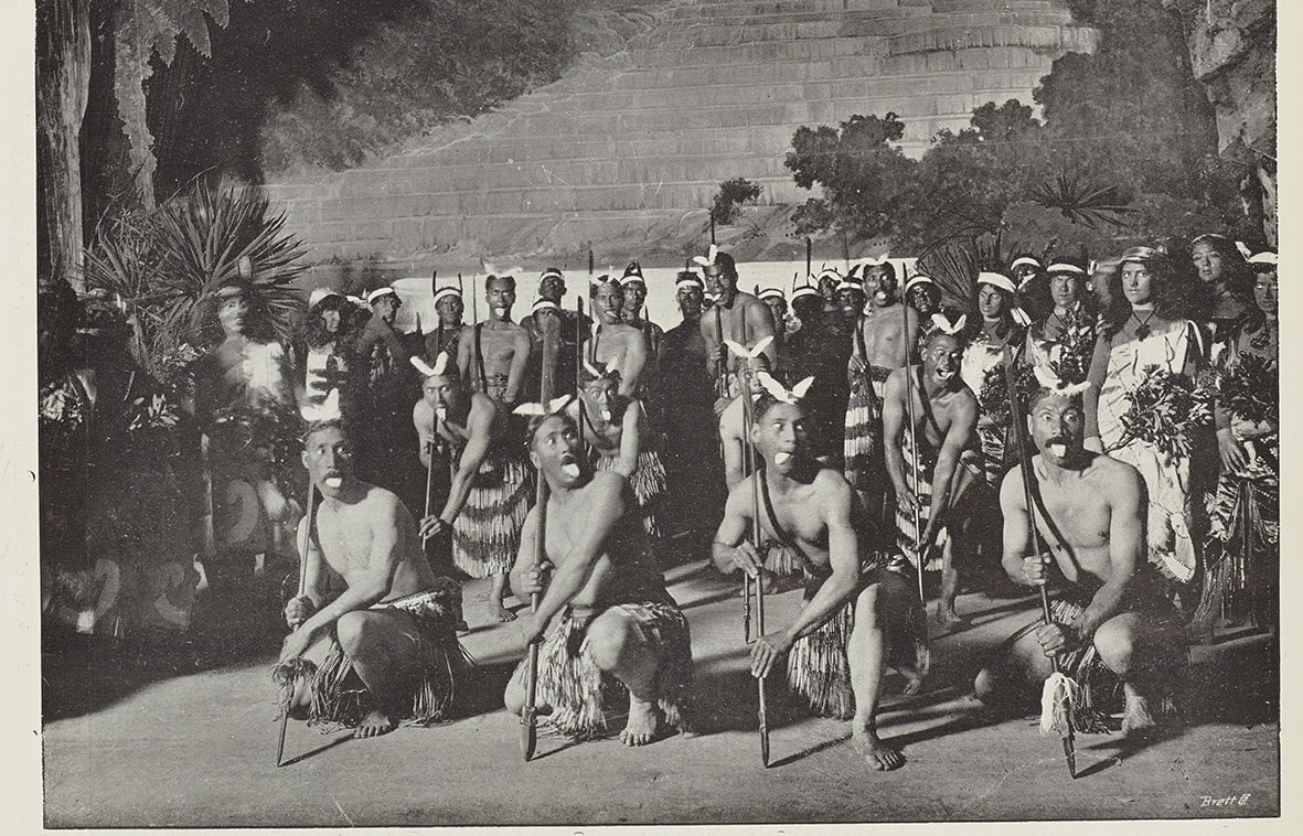 'Haka in Maoriland' 25 June 1904 in NZ Graphic