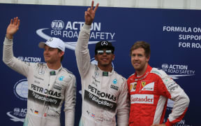 Nico Rosberg, Lewis Hamilton and Sebastian Vettel, Monaco, 2015.