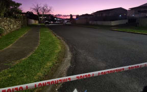 The scene at Moncrieff Avenue in the Auckland suburb of Clendon Park as police attend incident