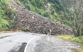The slip has cut off the main route between Gisborne and Bay of Plenty