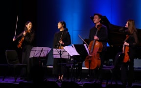 Christine Lee, KiHei Lee, Cecile McNeill and Dominic Lee at the Wakatipu Music Festival.