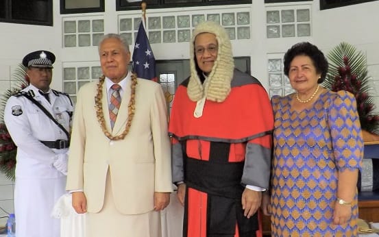 New Samoa Chief Justice Satiu Simativa Perese and his masiofo