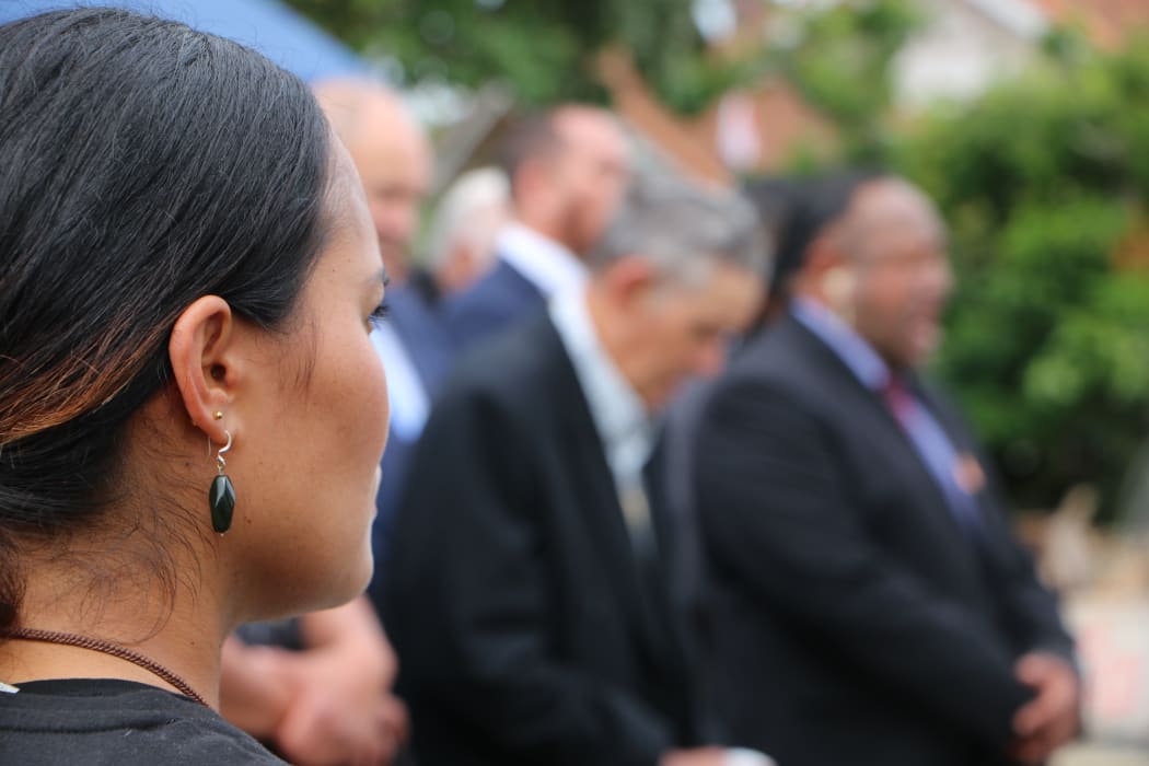 Pania Newton and Kiingi Tūheitia at Ihumātao.