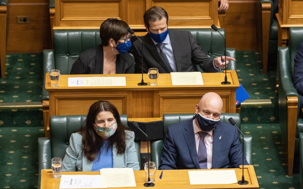 The National Party Whips Chris Penk and Maureen Pugh organise Question Time