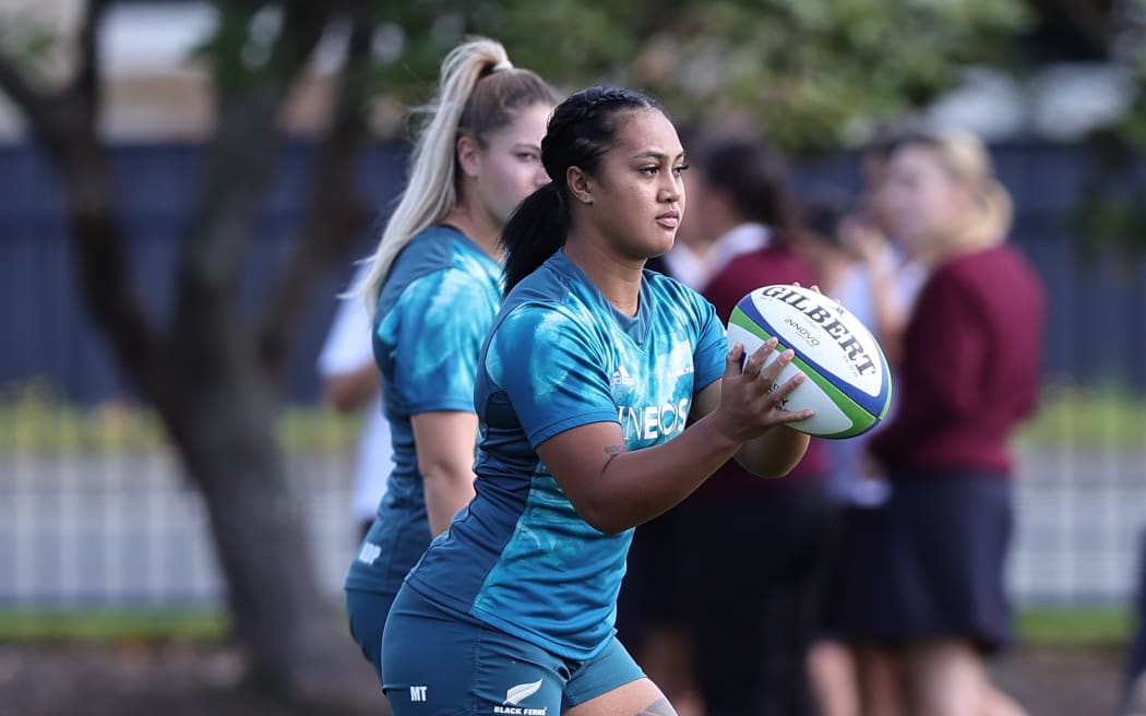 Monica Tagoai during the Black Ferns training at Rotorua Boys High School in Rotorua, New Zealand on Thursday May 02, 2024. Copyright photo: Aaron Gillions / www.photosport.nz