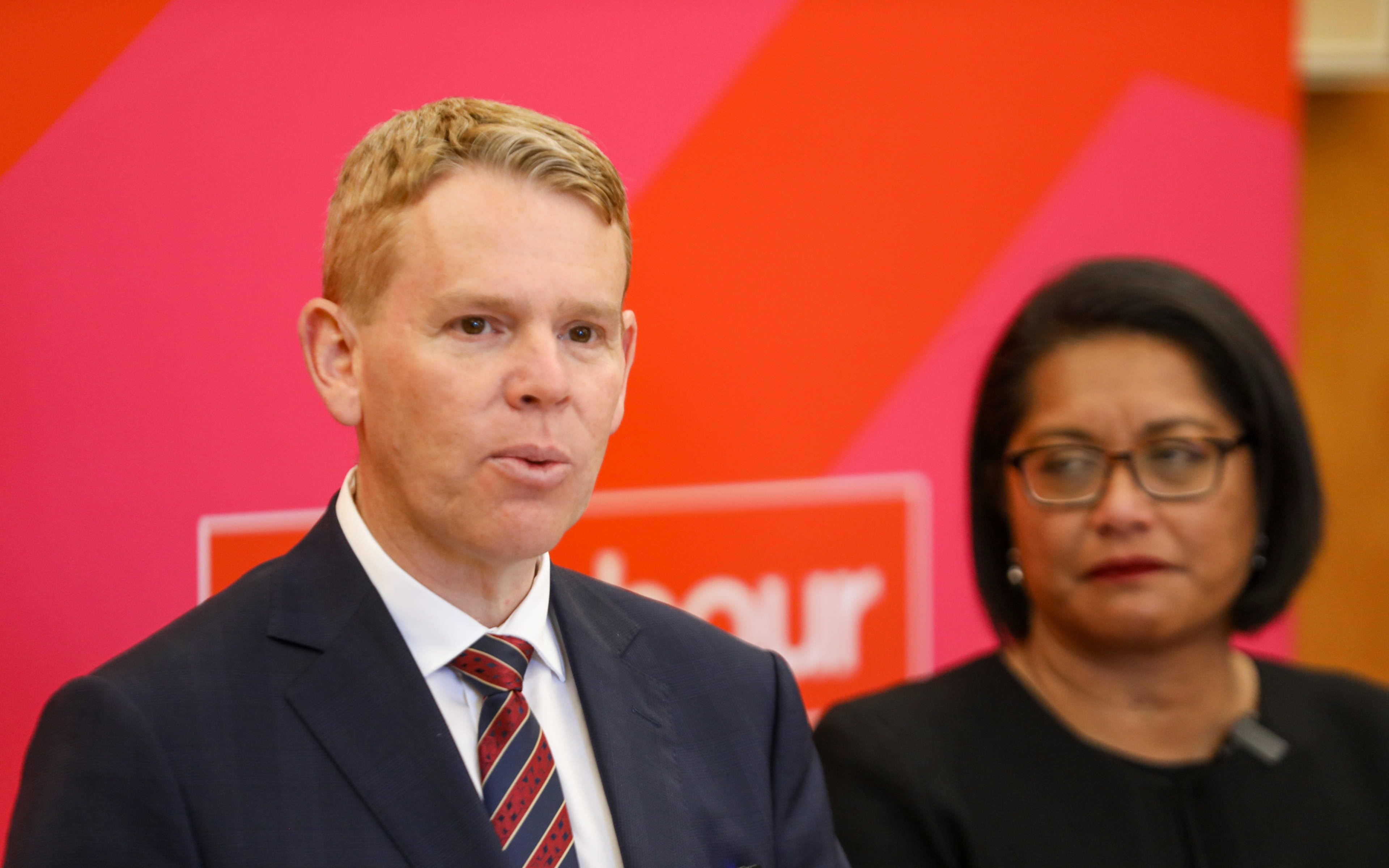 Labour Party leader Chris Hipkins announces the party's fiscal plan on Sunday, 4 October.