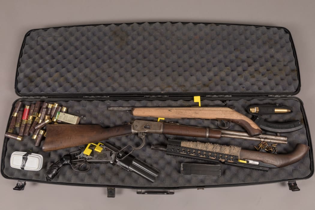 Firearms seized in the operation.