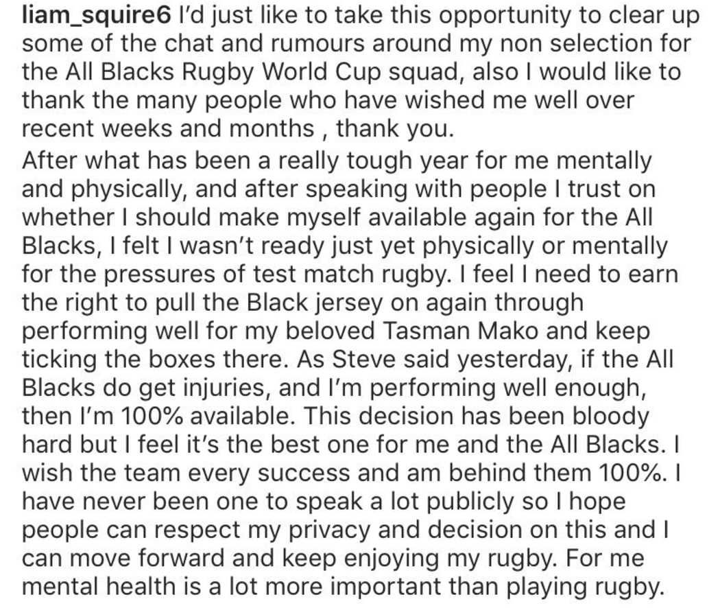 Squire made this post on Instagram.