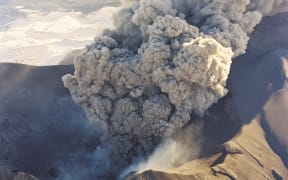 Mt Ruapehu erupts in 1995.