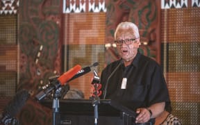 Te Rūnanga o Ngāti Awa chair Joe Harawira speaks ahead of a memorial event to mark the one year anniversary of the Whakaari tragedy