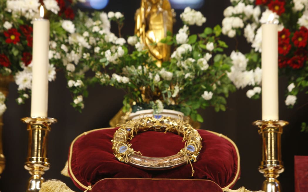 The Crown of Thorns is among other relics from the Passion of Christ pictured in Notre Dame, Paris