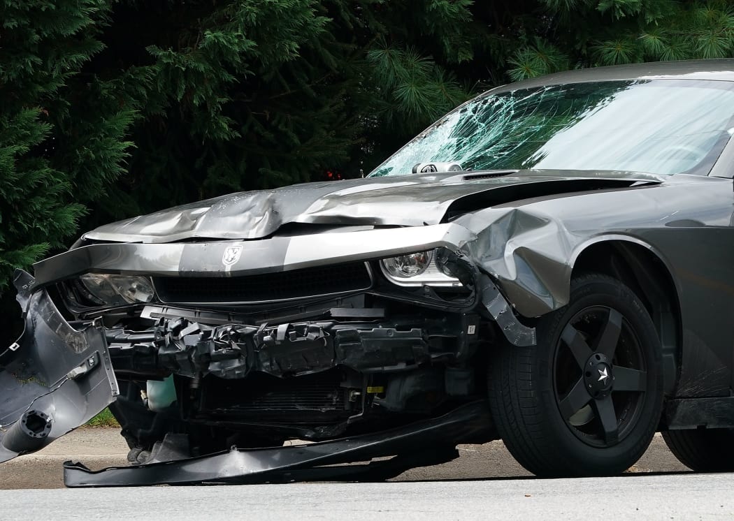 The car that plowed through counter-protesters at the "Unite the Right" rally in Charlottesville, killing Heather Heyer.