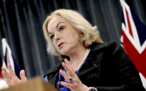 Defence Minister Judith Collins announces the findings of the Manawanui sinking report on Friday, 29 November 2024.
