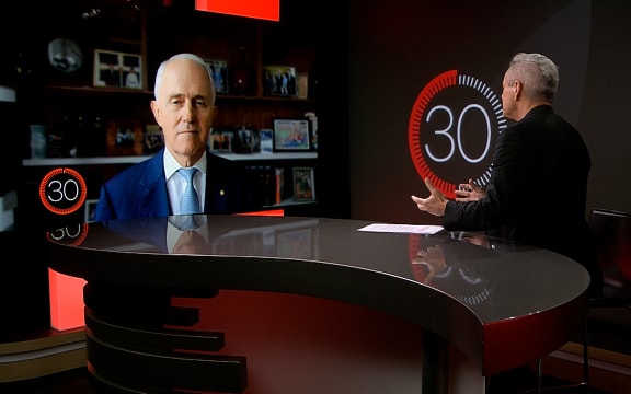 Former Prime Minister of Australia, Malcolm Turnbull, talks with Guyon Espiner for an interview as part of 30 with Guyon Espiner.