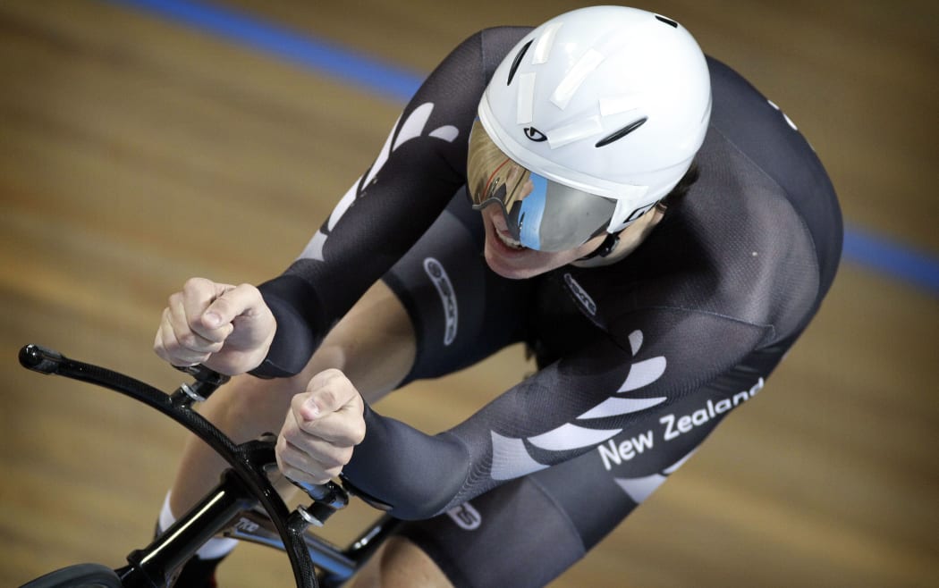 Jesse Sergent riding for the New Zealand track cycling team, 2011.