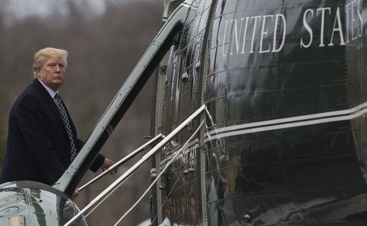US President Donald Trump boards Marine One following his annual physical at Walter Reed National Military Medical Center.