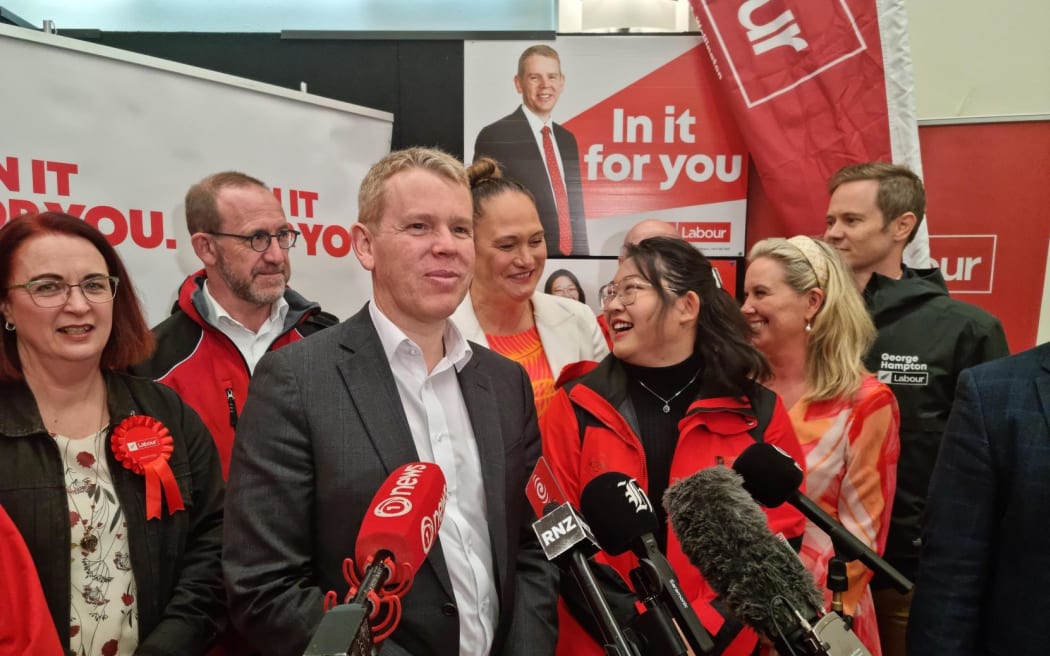 Chris Hipkins campaigning Saturday 30 September.