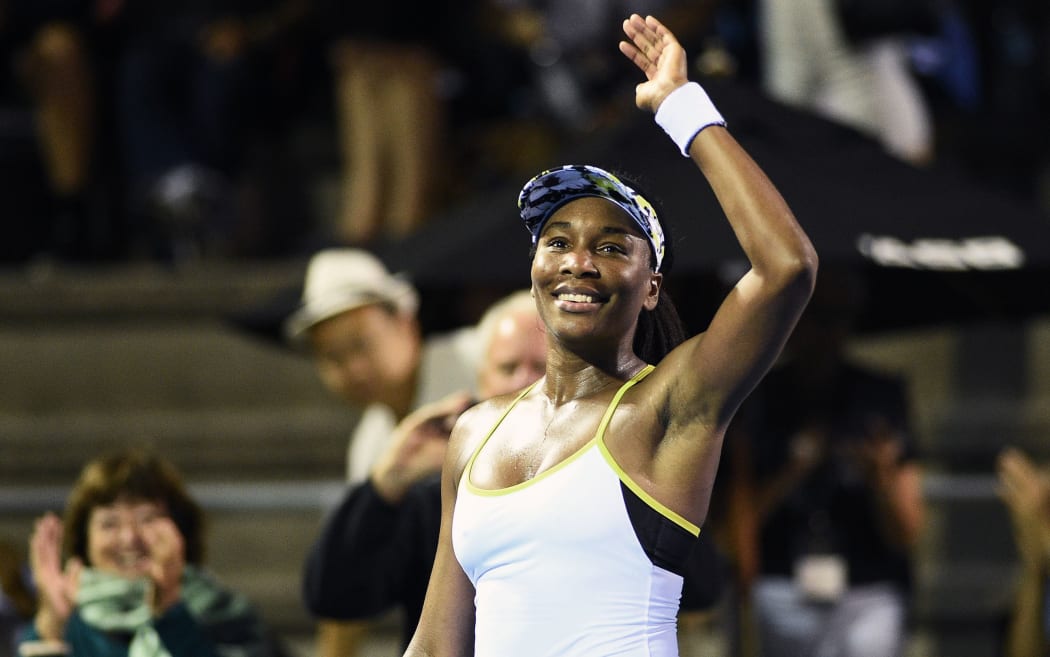 Venus Williams after winning her match during the ASB Classic.