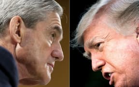 Robert Mueller (L) and Donald Trump