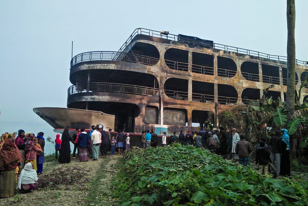 As many as 500 people could have been on board the ferry when it caught fire.