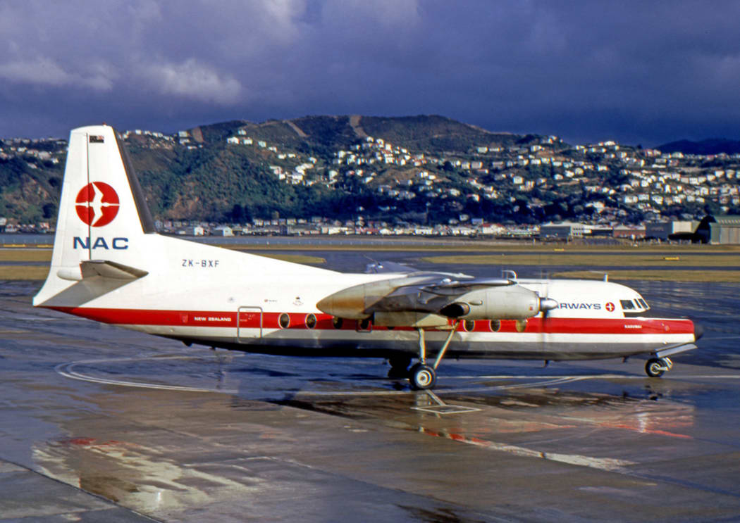Fokker F27 at Wellington airport 1971.
