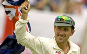 Australian batsman Justin Langer on day one of the 5th Ashes test match between Australia and England, Sydney, 2007.