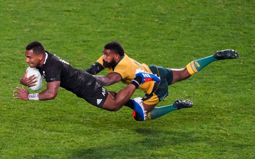 Sevu Reece scores the All Blacks final try