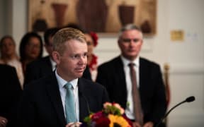 Chris Hipkins being sworn in as PM