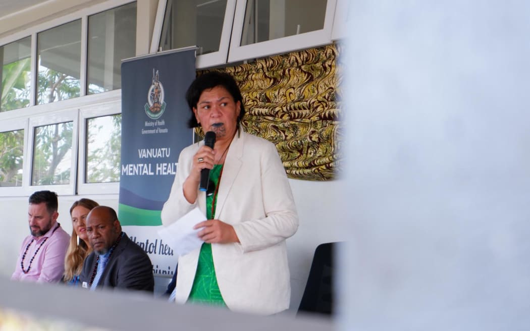 Foreign Minister Nanaia Mahuta at the opening of the refurbished in Port Vila on 29 March 2023.