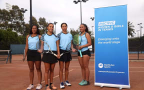 Pacific women youth tennis team in Australia, now competing in China.