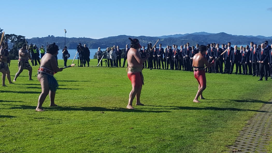 Haka welcoming Lions at Waitangi