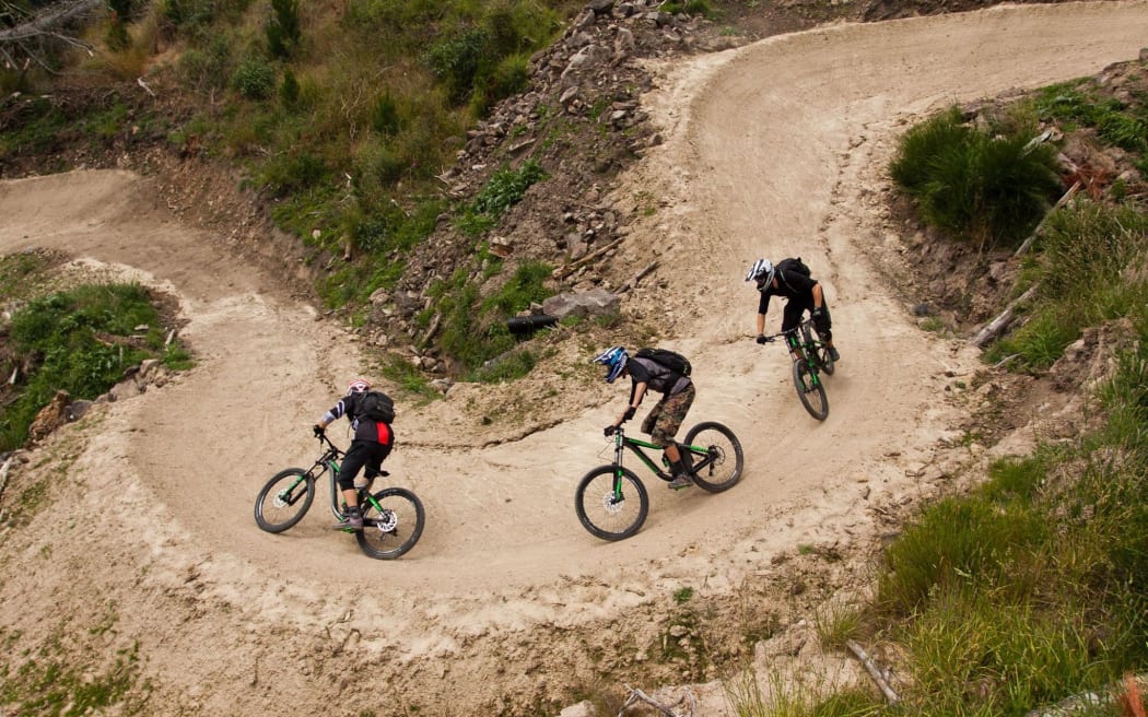 Instructors test out the new tracks at the Christchurch Adventure Park.