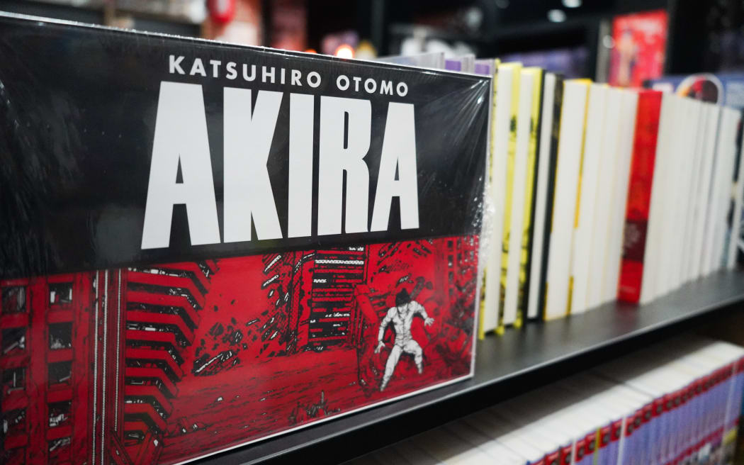 Akira manga display on a bookshop in Paris.